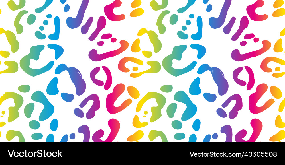 Rainbow leopard seamless pattern Vector Image