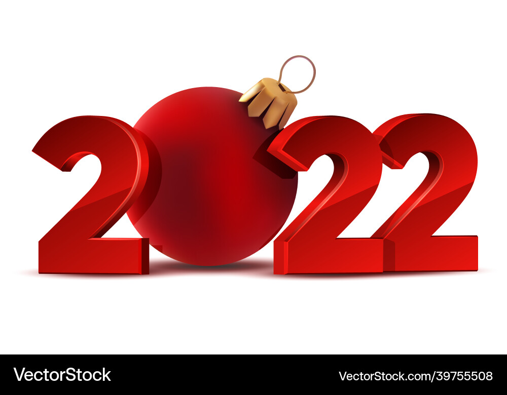 Red Numbers New Year Celebration vector image