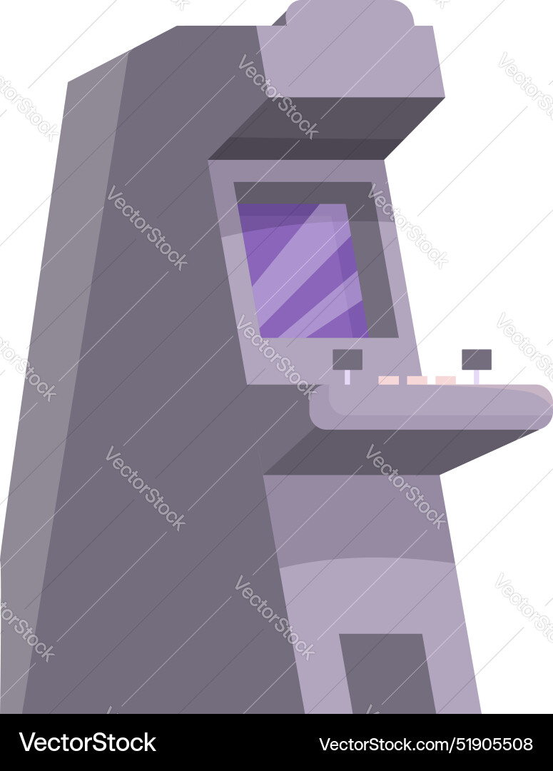 Retro arcade game console standing upright vector image