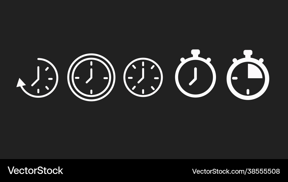 Time and clock line icons Vector Image