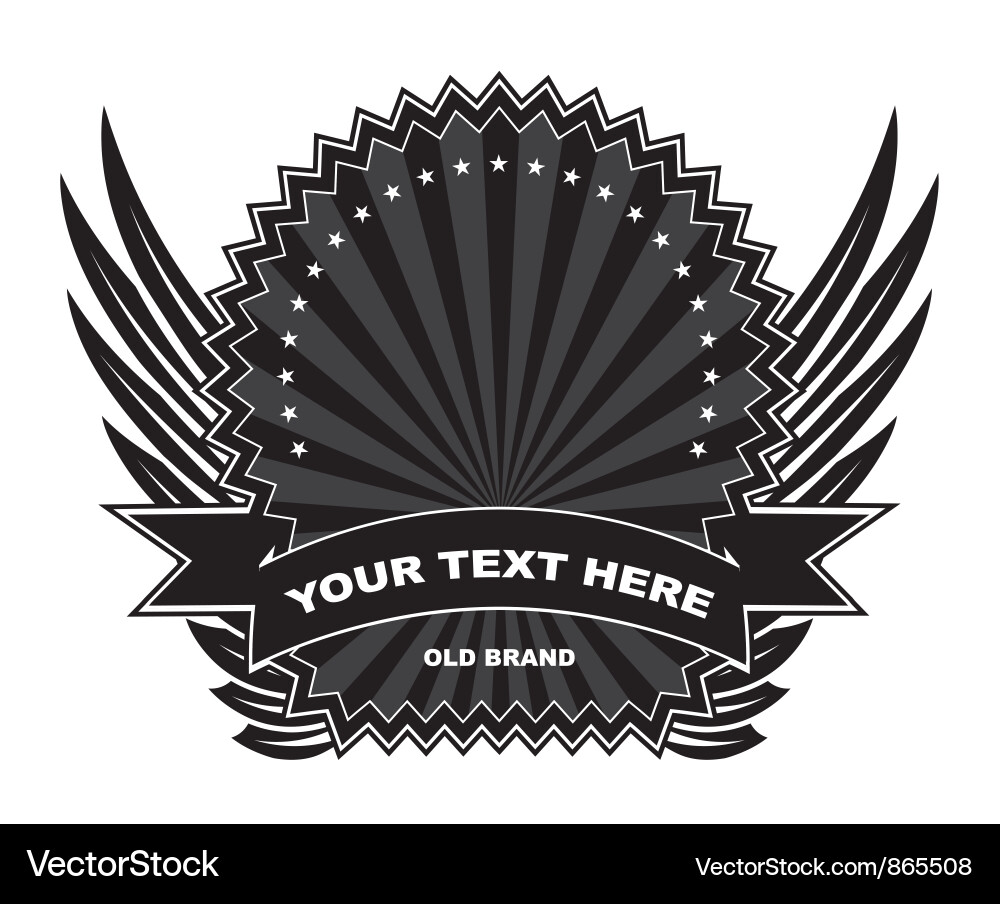 Vintage label with scroll Vector Image