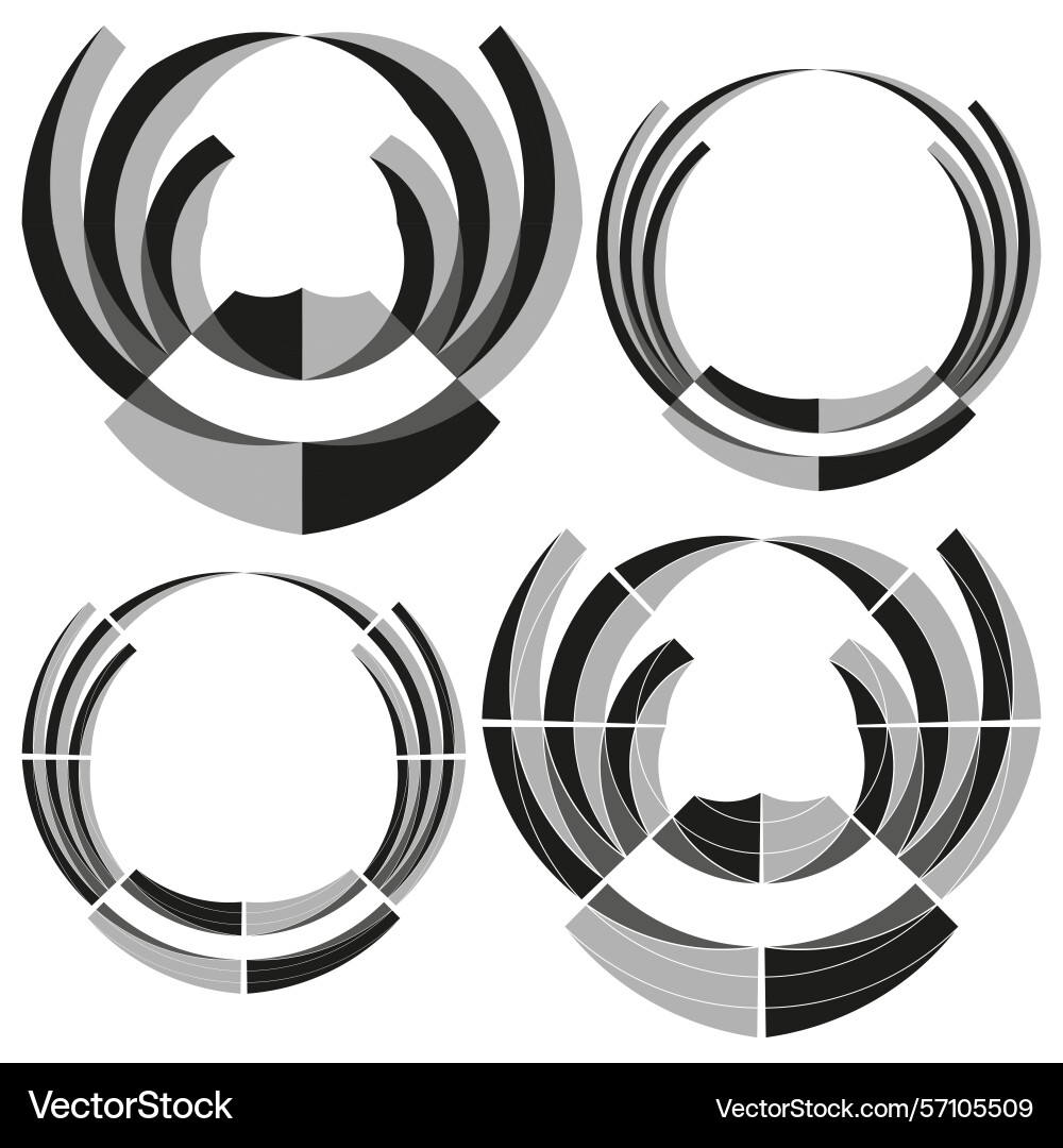 Abstract circular cuts concentric ring forms Abstract circular cuts concentric ring forms vector image