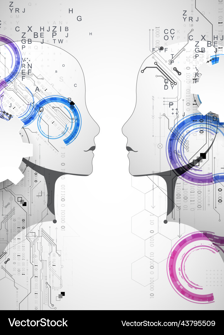 Artificial intelligence technical background Artificial intelligence technical background vector image