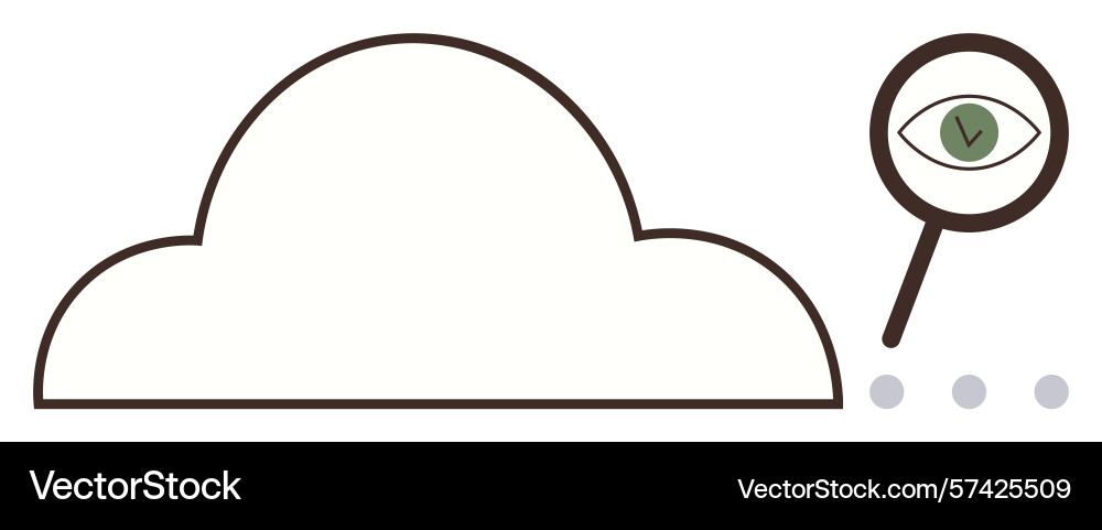 Cloud computing security concept with magnifying Cloud computing security concept with magnifying vector image