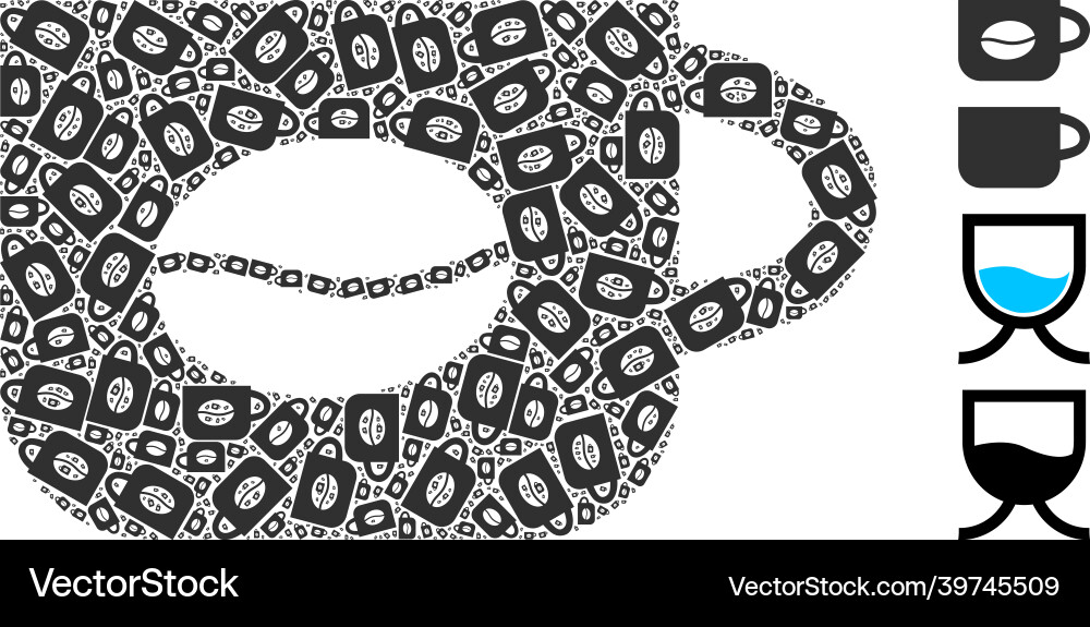 Coffee cup icon recursion composition Vector Image