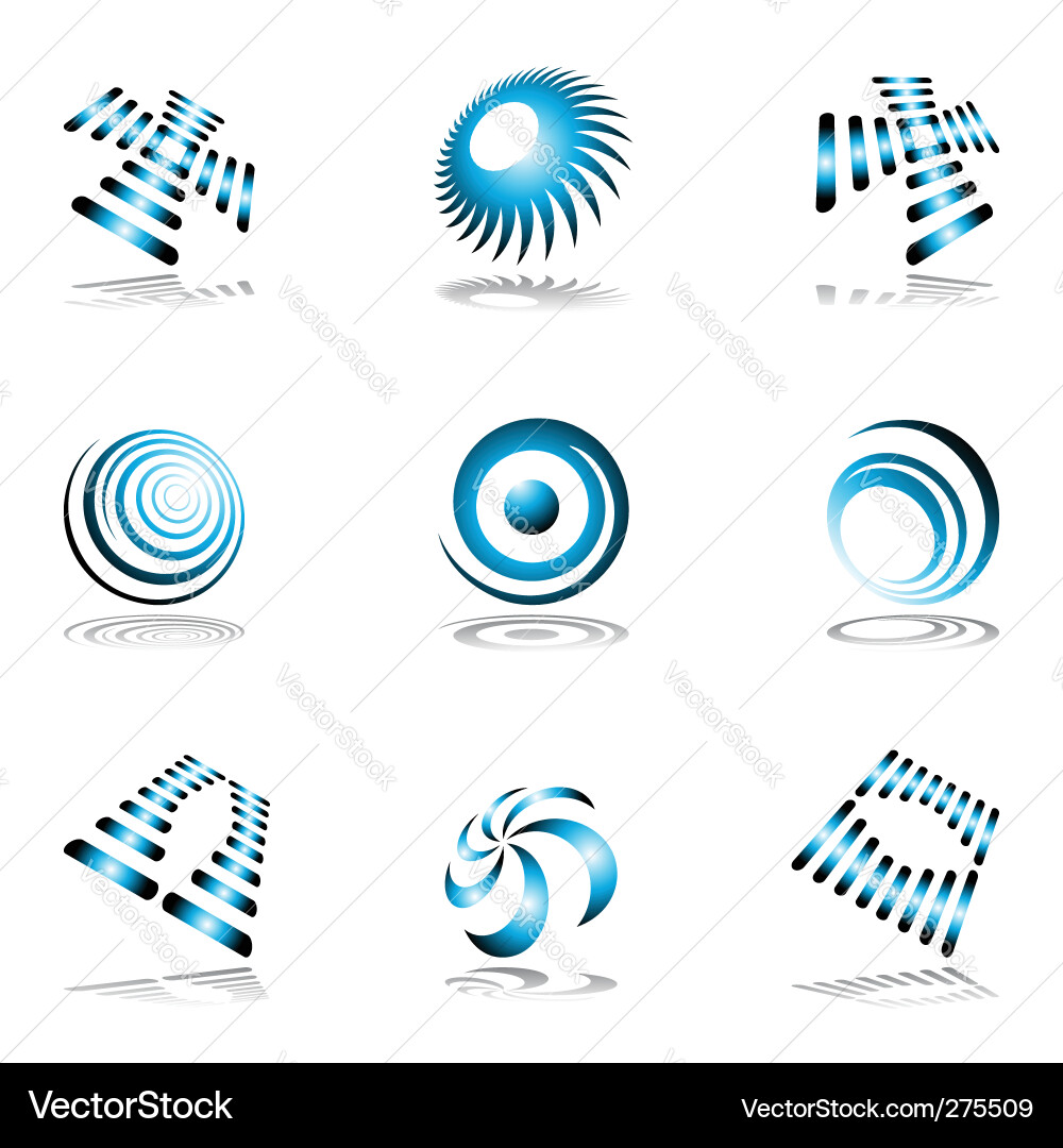 Dynamic Swirl Elements vector image