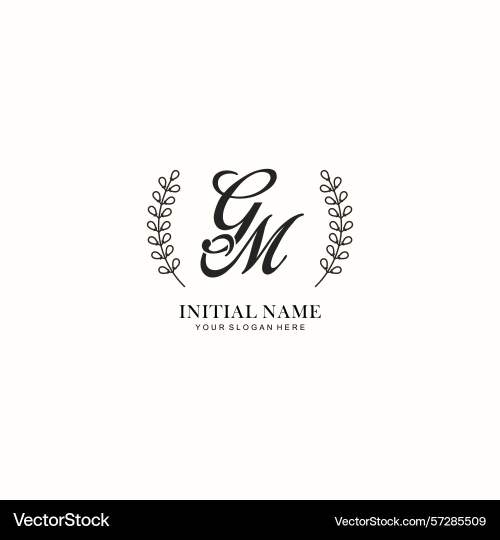 Gm initial logo templates with botanical elements Gm initial logo templates with botanical elements Vector Image