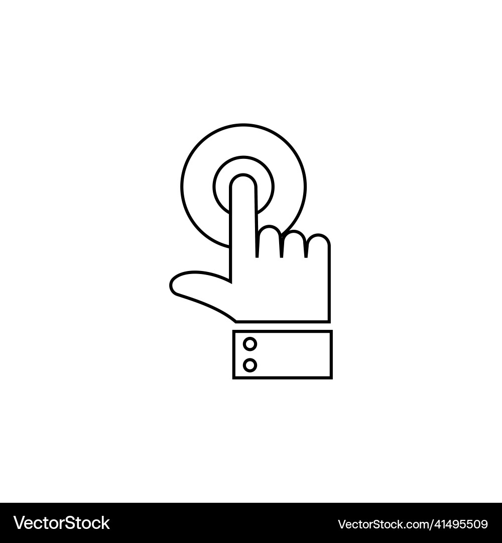 Hand cursor line click outline icon isolated Hand cursor line click outline icon isolated Vector Image