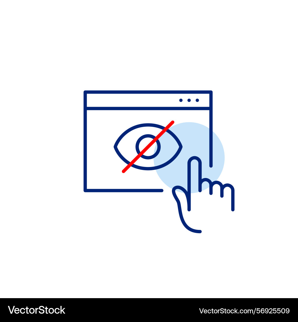 Icon of browser window with finger click Icon of browser window with finger click vector image