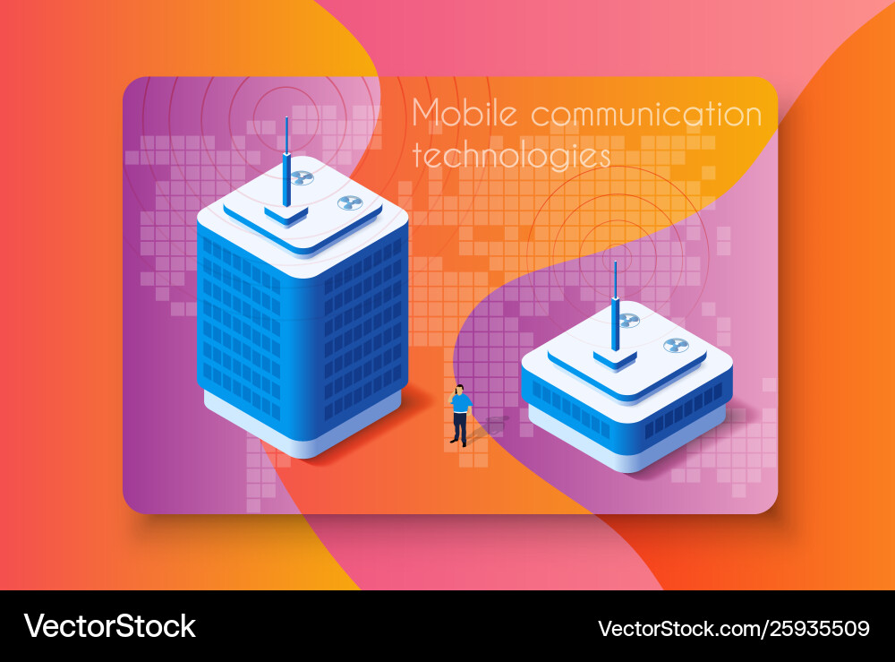 Mobilcomm Vector Mobile communication technology Royalty Free Vector Image