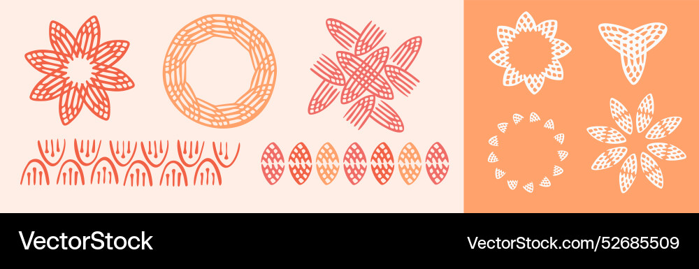 Peach fuzz botanical set texture motif Peach fuzz botanical set texture motif vector image