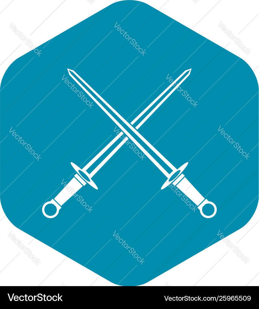 Swords icon in simple style Swords icon in simple style Vector Image