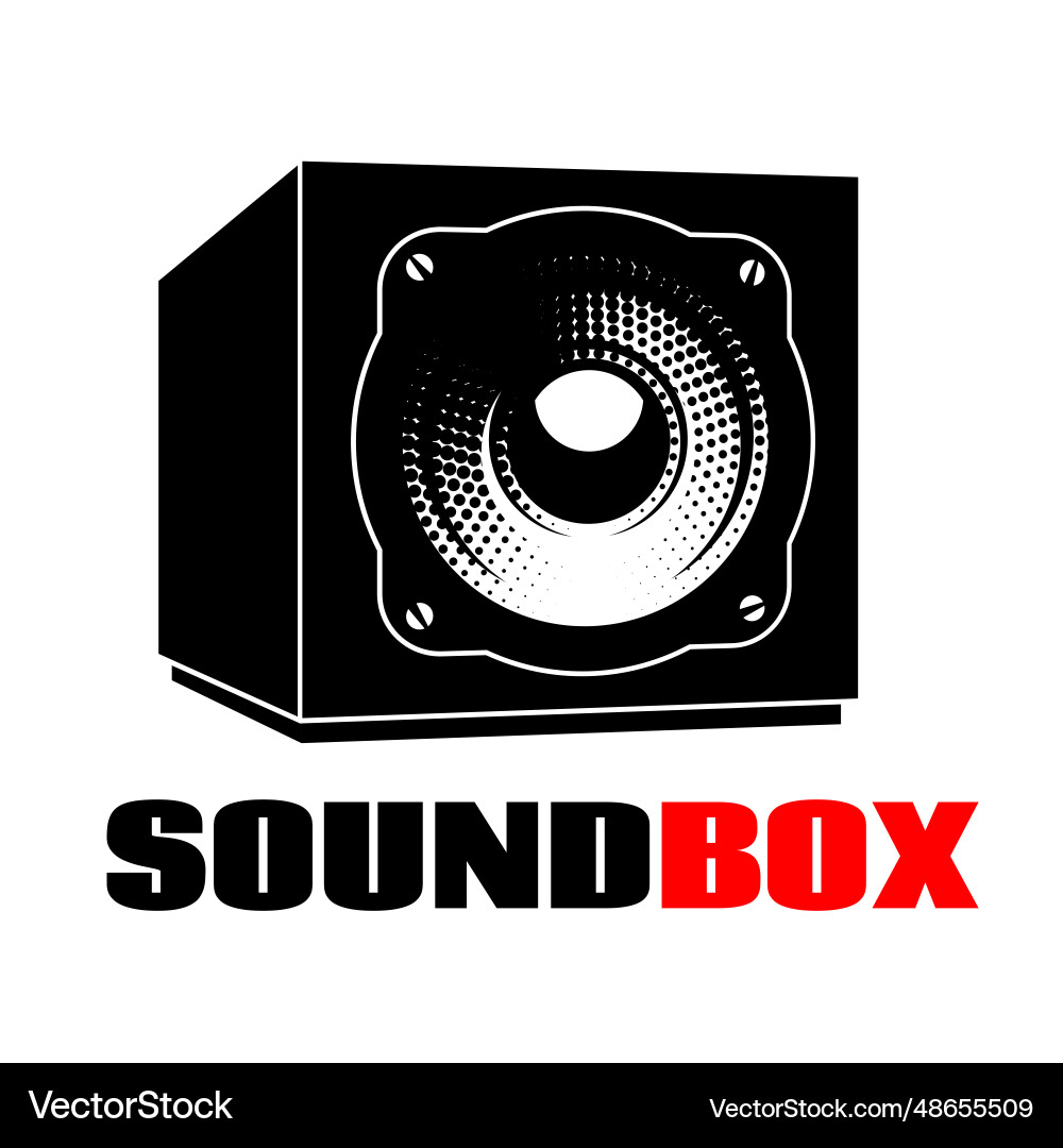 Template with speaker in box color vector image