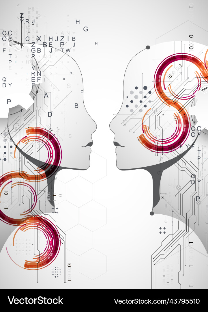 Artificial intelligence technical background Artificial intelligence technical background vector image