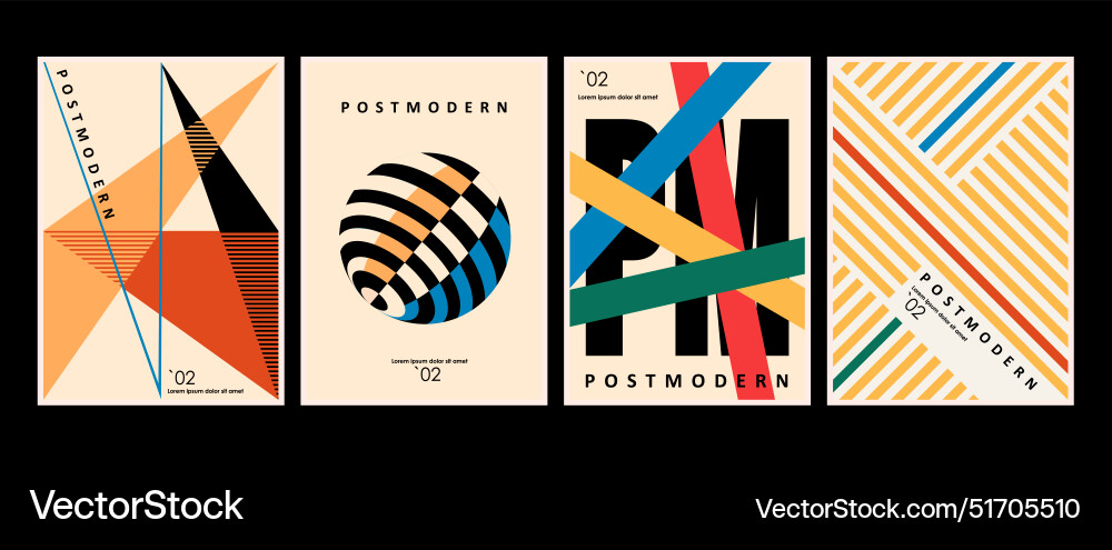 Artworks Poster inspiriert postmodern Artworks Poster inspiriert postmodern vektorbild