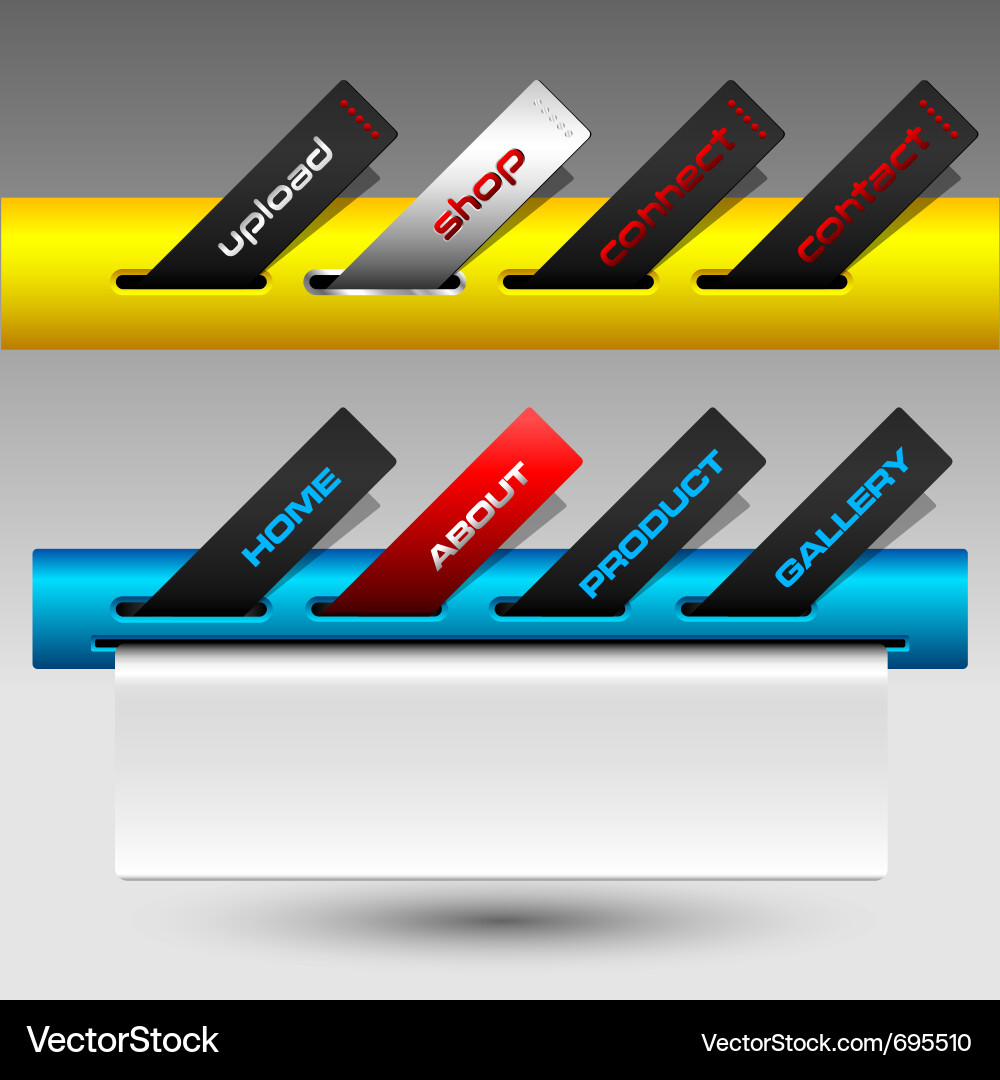 Colorful Button Website Elements Vector Image
