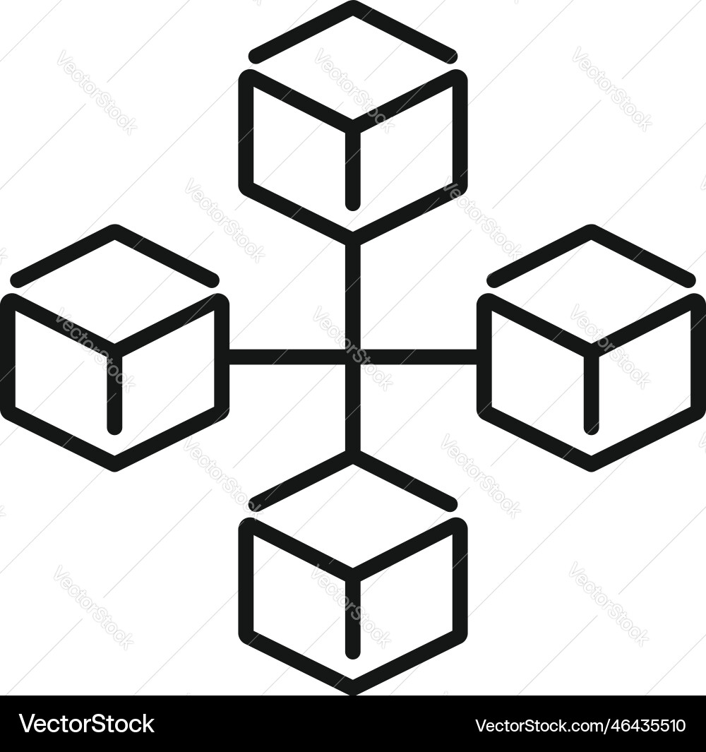 Cube matrix icon outline finance data Cube matrix icon outline finance data vector image