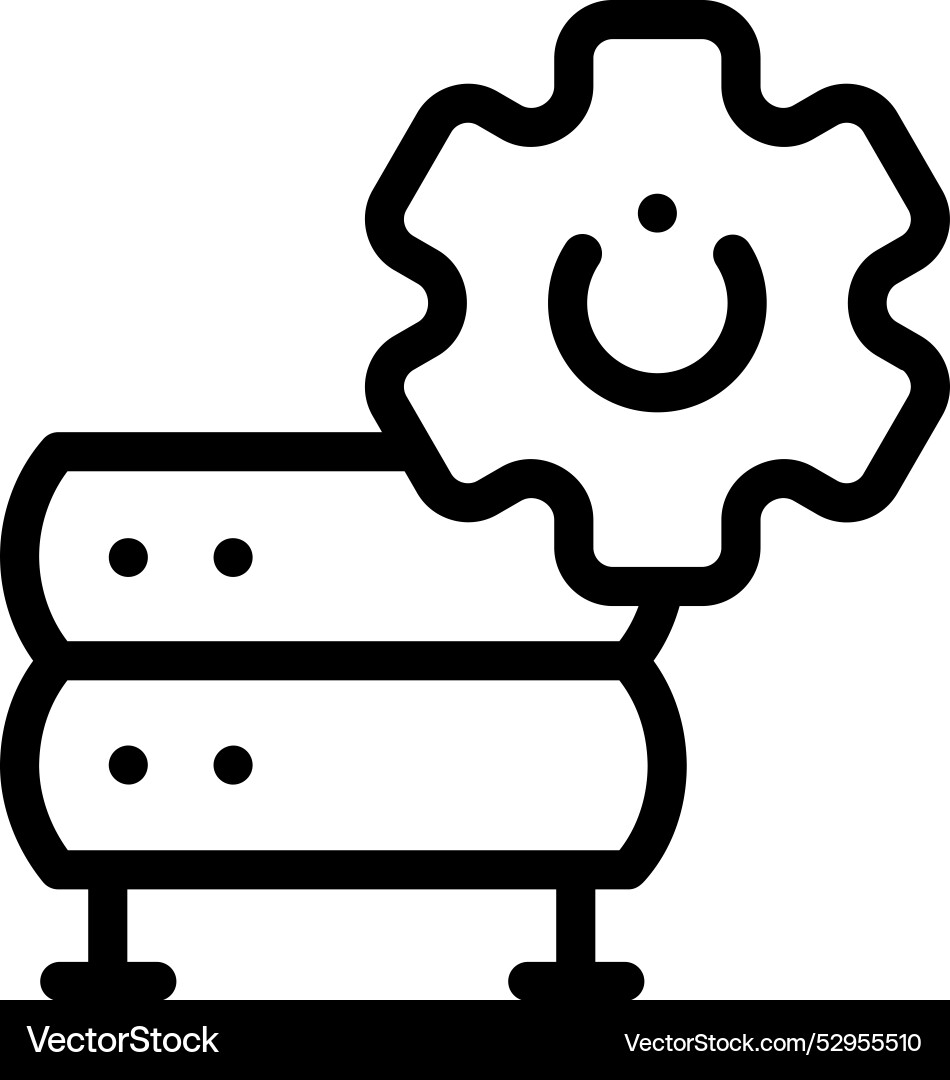 Database icon thin linear style design isolated Database icon thin linear style design isolated vector image
