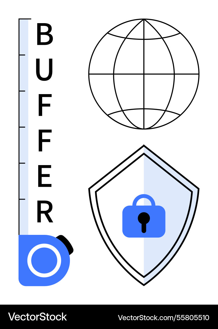 Digital security concepts with buffer internet Vector Image