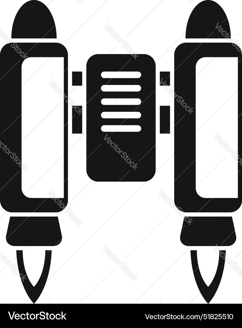 Double jetpack generating thrust for future space Double jetpack generating thrust for future space Vector Image