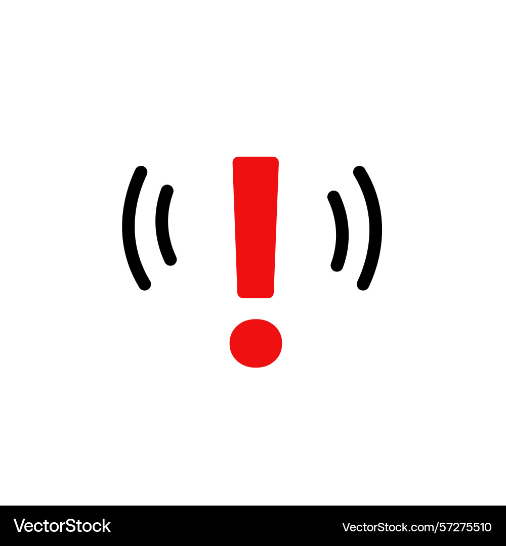 Exclamation mark alert with motion lines Vector Image