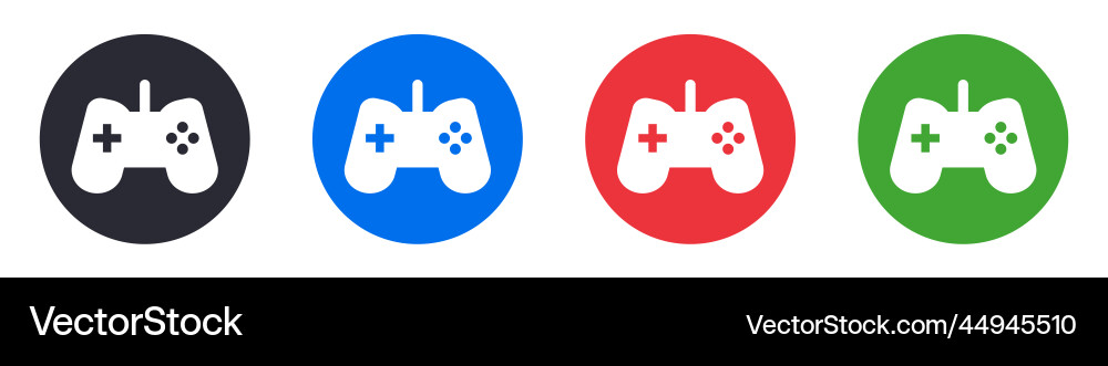Gamepad icon set or game controller Gamepad icon set or game controller Vector Image