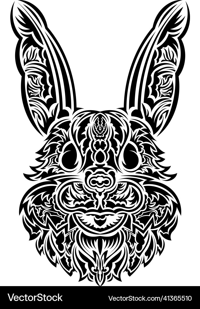 Head of a hare in the style polynesia isolated Vector Image