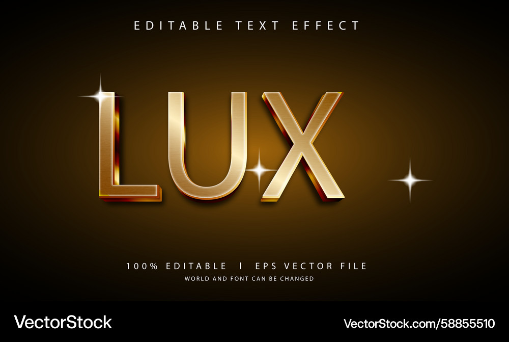 Lux text effect with modern style Lux text effect with modern style Vector Image
