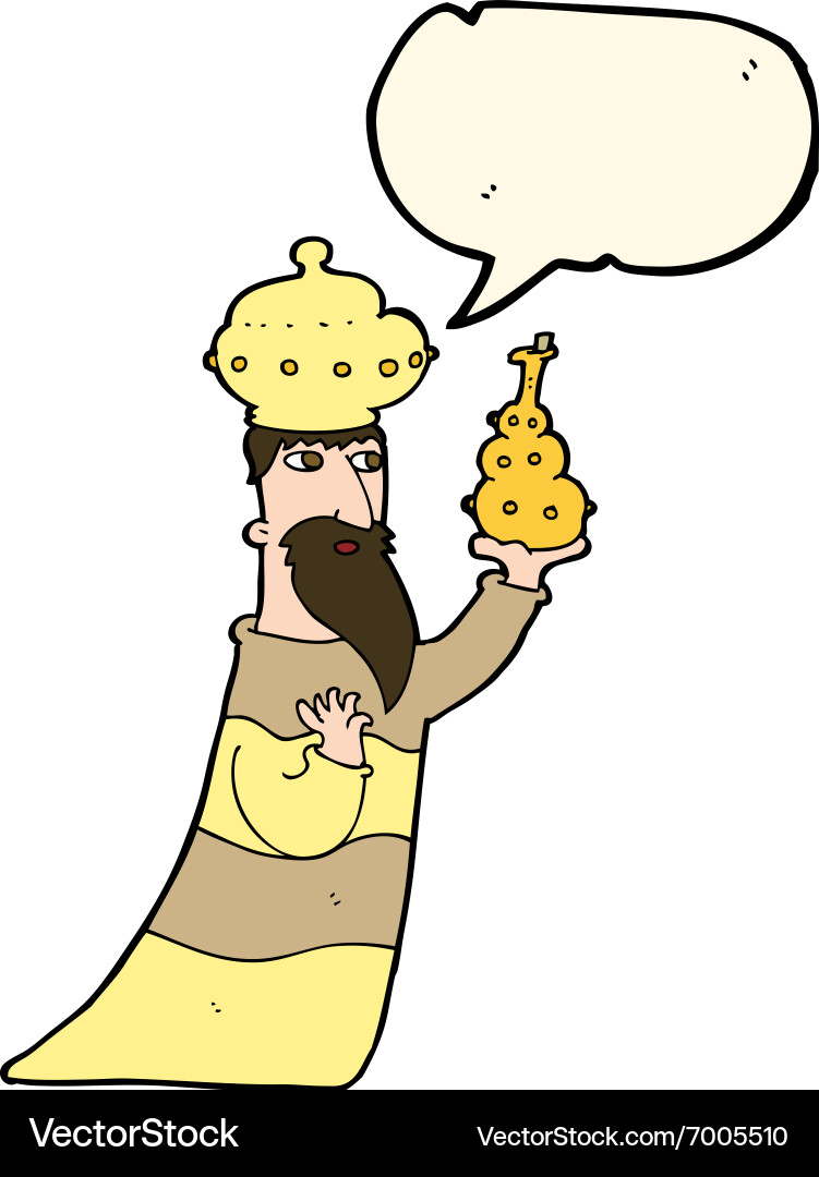 One of the three wise men with speech bubble Vector Image