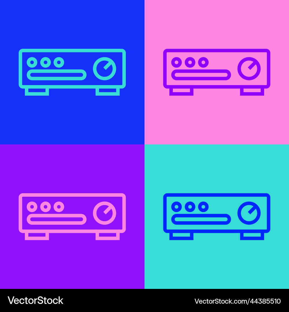 Pop art line sound mixer controller icon isolated Pop art line sound mixer controller icon isolated vector image