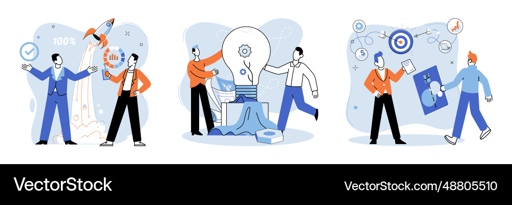 Project launch a development idea Project launch a development idea Vector Image
