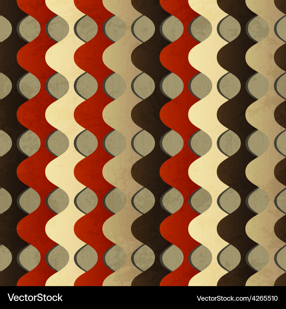 Retro Wave Pattern with Grunge Texture vector image