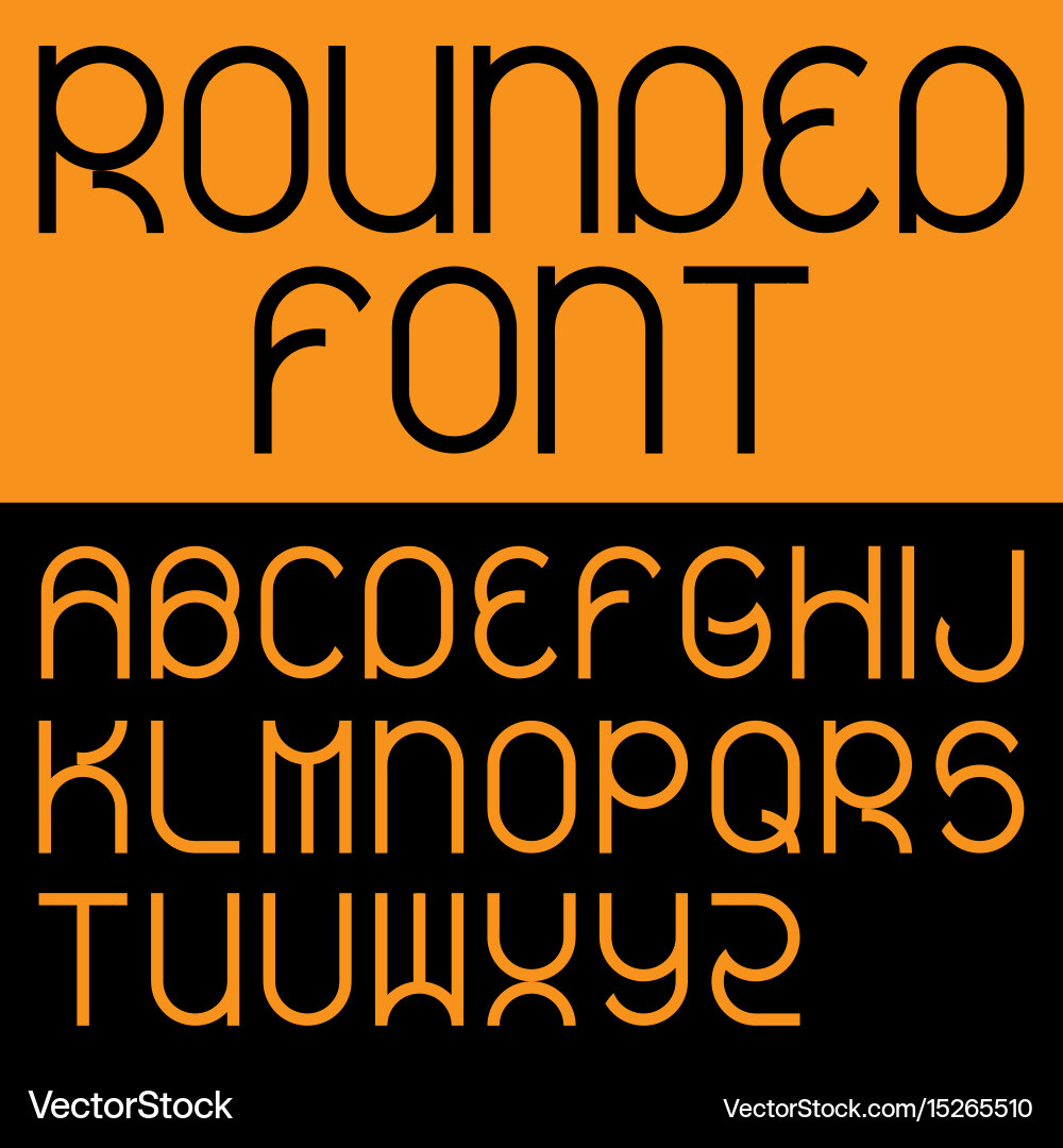 Stringer Font Rounded Rounded font poster Royalty Free Vector Image - VectorStock