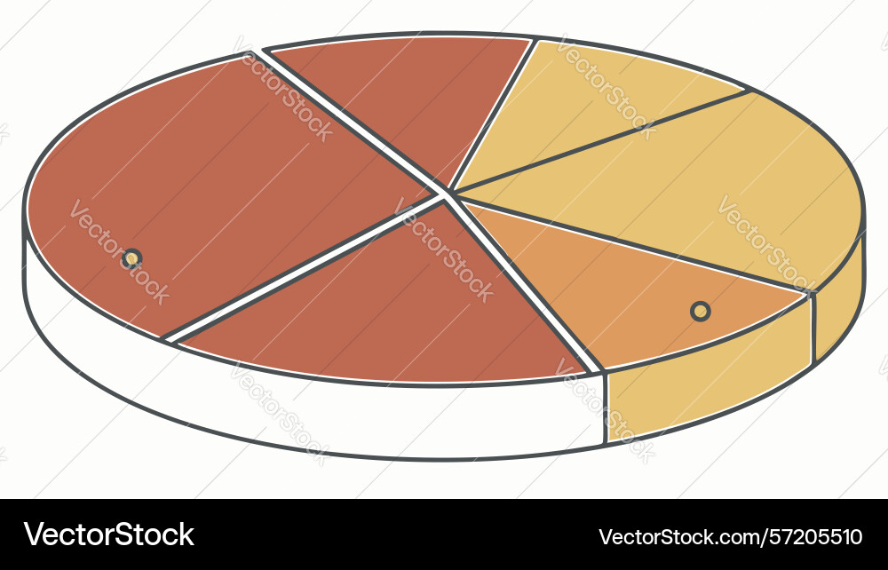 Statistical visualization colorful pie chart vector image