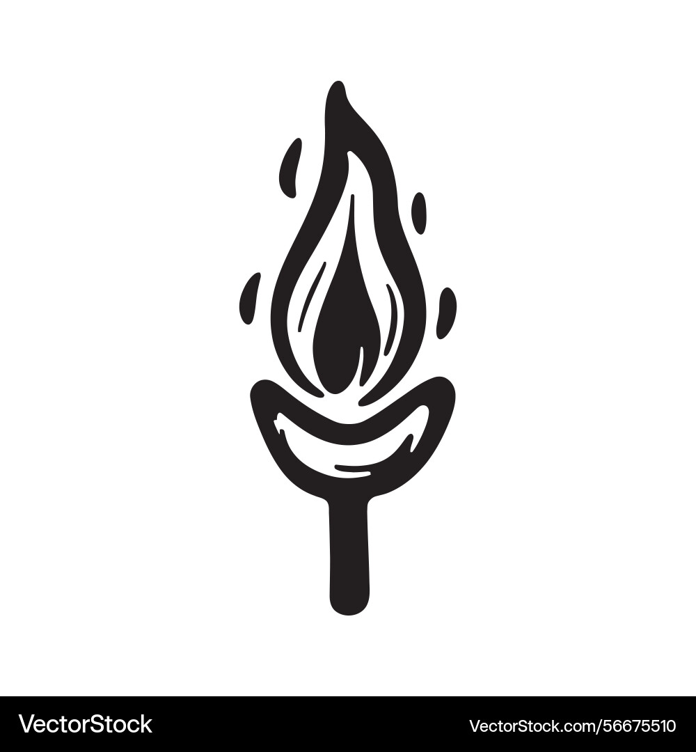 Stylized torch flame with transparent background Vector Image