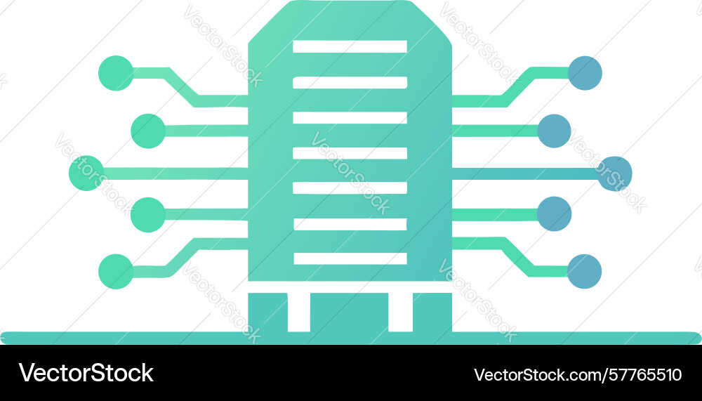 Tech building circuit icon modern data ai center Vector Image
