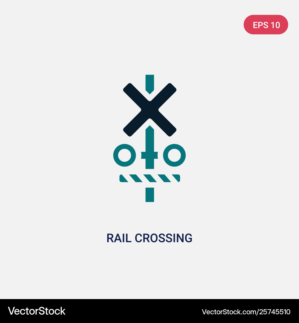 Two color rail crossing icon from maps and flags Two color rail crossing icon from maps and flags Vector Image