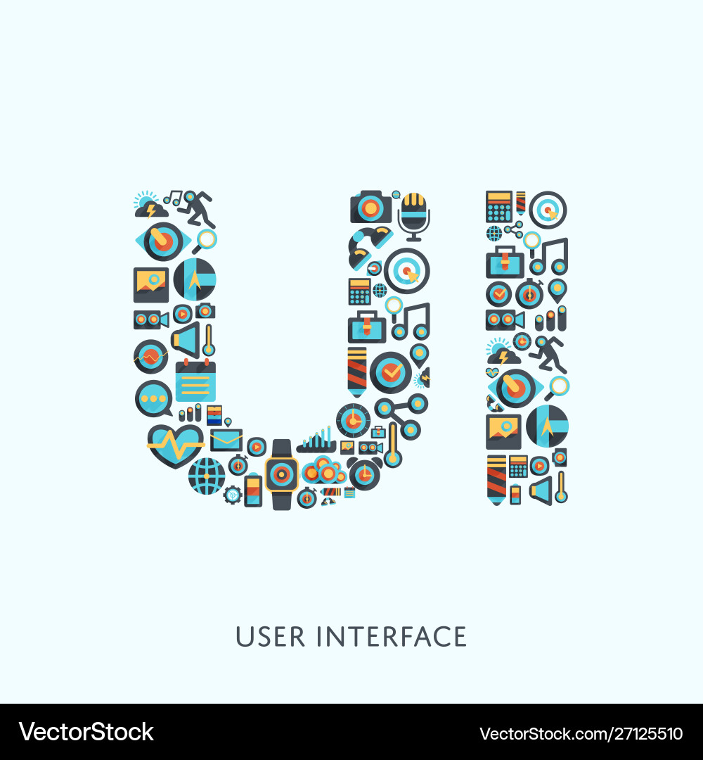 UI Icon Set - User Interface Elements vector image