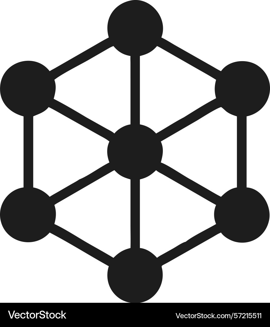 Black connected nodes icon network communication Black connected nodes icon network communication vector image