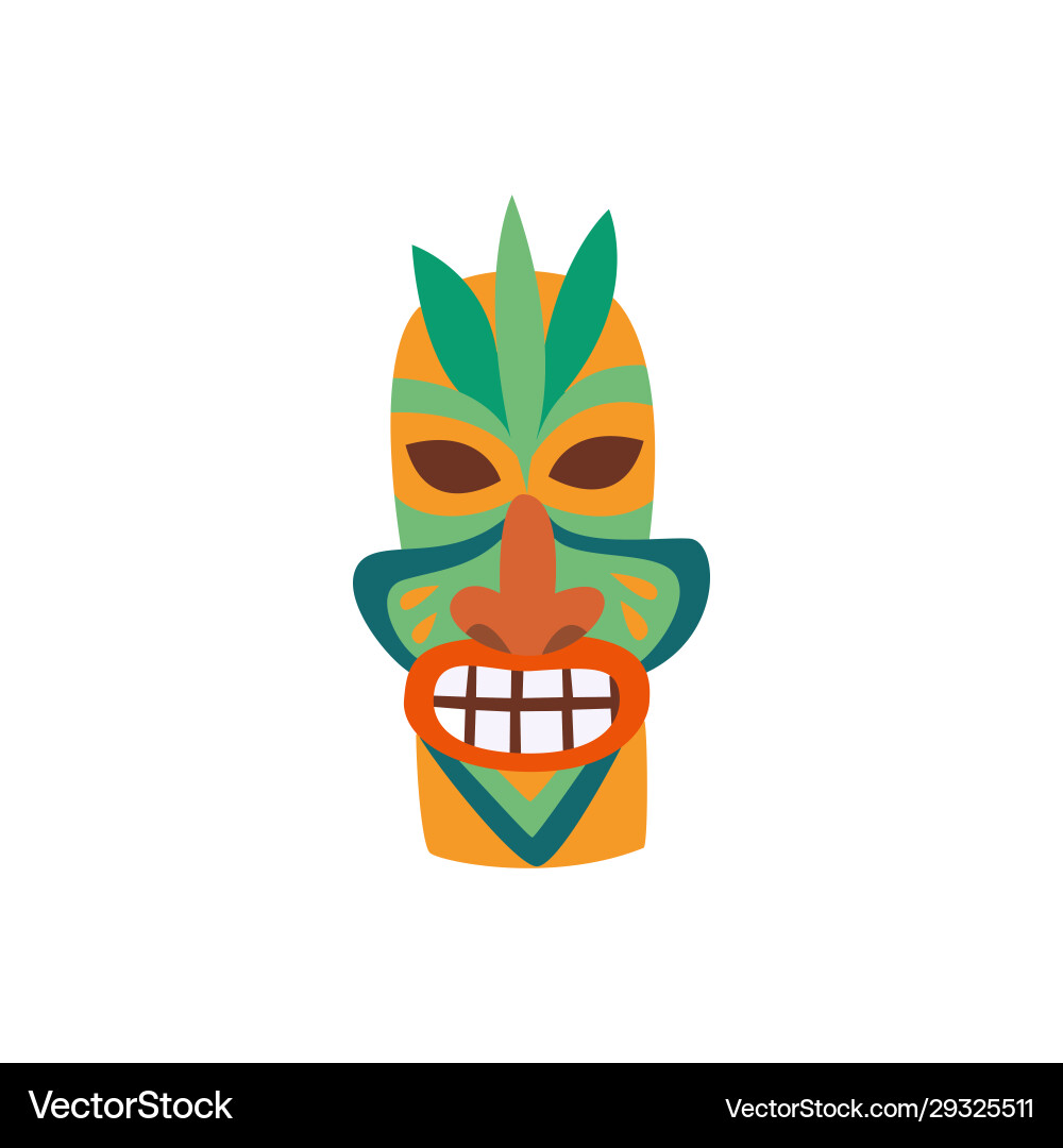 Bunte traditionelle hawaiian tiki Maske flach Bunte traditionelle hawaiian tiki Maske flach vektorbild