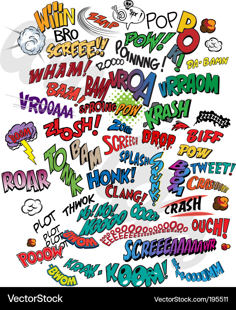 Comic book words vector image