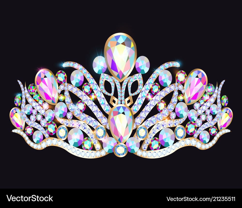 Crown tiara Frauen mit glitzernden Edelsteinen Crown tiara Frauen mit glitzernden Edelsteinen vektorbild
