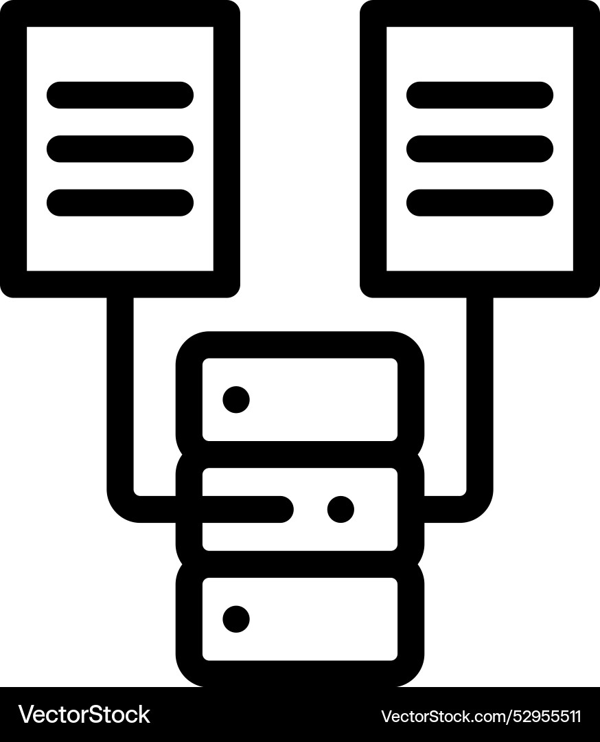 Database icon thin linear style design isolated Database icon thin linear style design isolated vector image