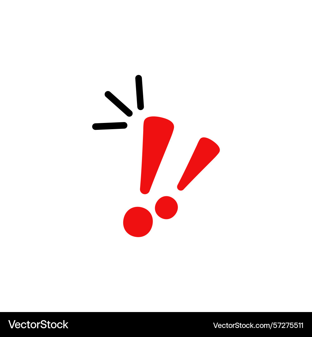 Exclamation mark and motion lines emphasize alert Vector Image