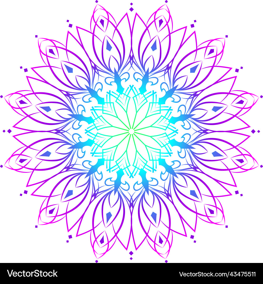 Gradient color mandala pattern Gradient color mandala pattern Vector Image