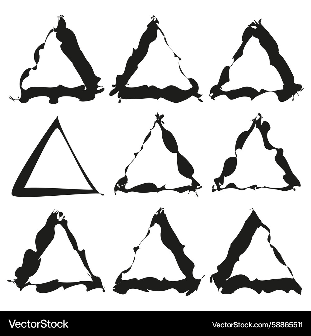 Grunge triangle shapes distorted geometric forms Grunge triangle shapes distorted geometric forms Vector Image