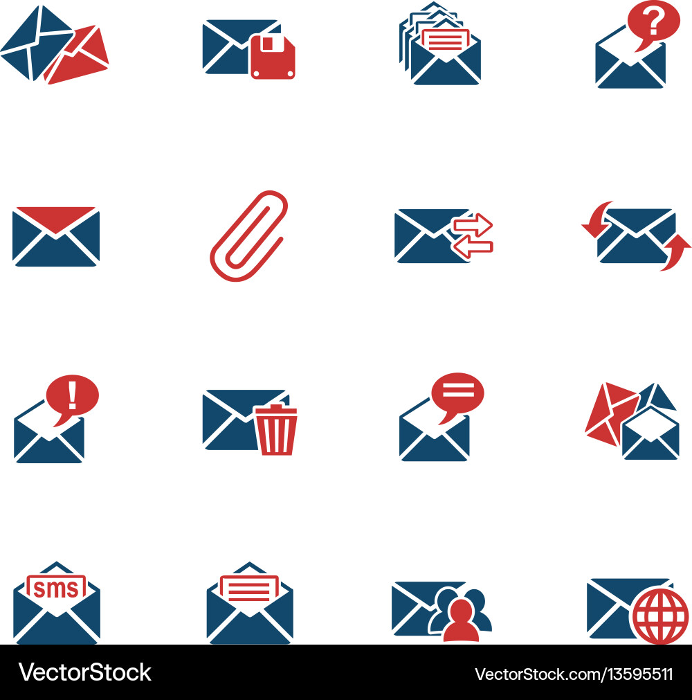 Mail and envelope icon set Mail and envelope icon set Vector Image