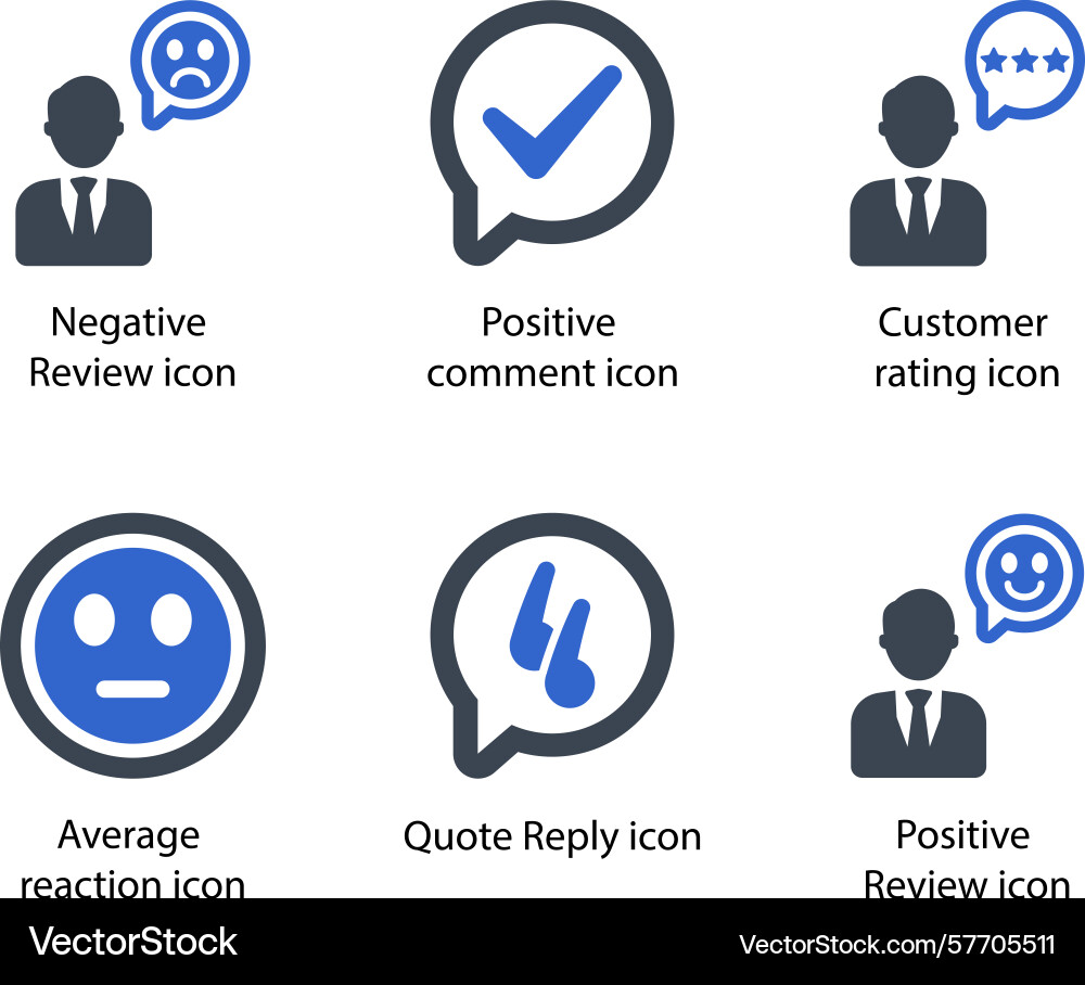 Negative review positive comment rating average Vector Image