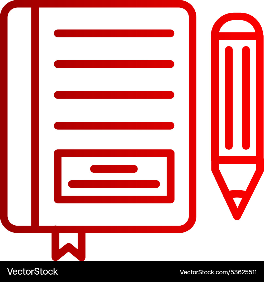 Notebook line gradient icon vector image