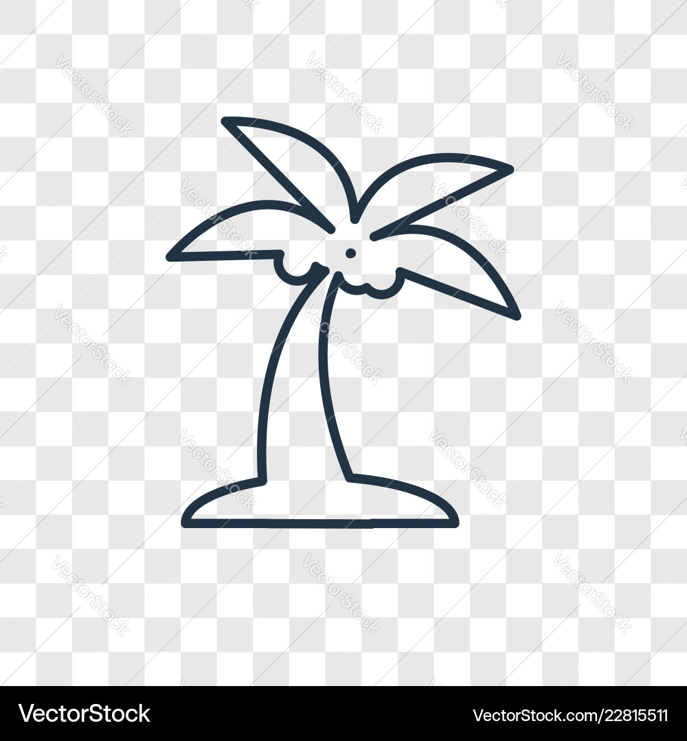 Palm tree with date concept linear icon isolated Vector Image